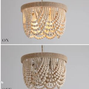Natural Cream Beaded Pendant Light